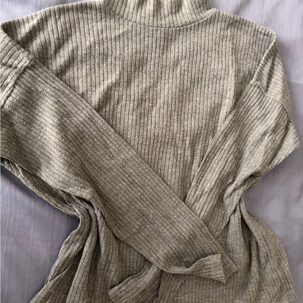 Mavi Ribbed Cowl Neck Sweater - Green